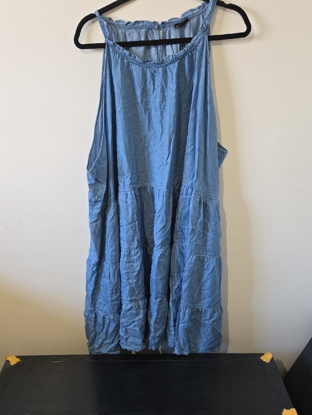 Light Blue Sleeveless Tiered Women's Dress